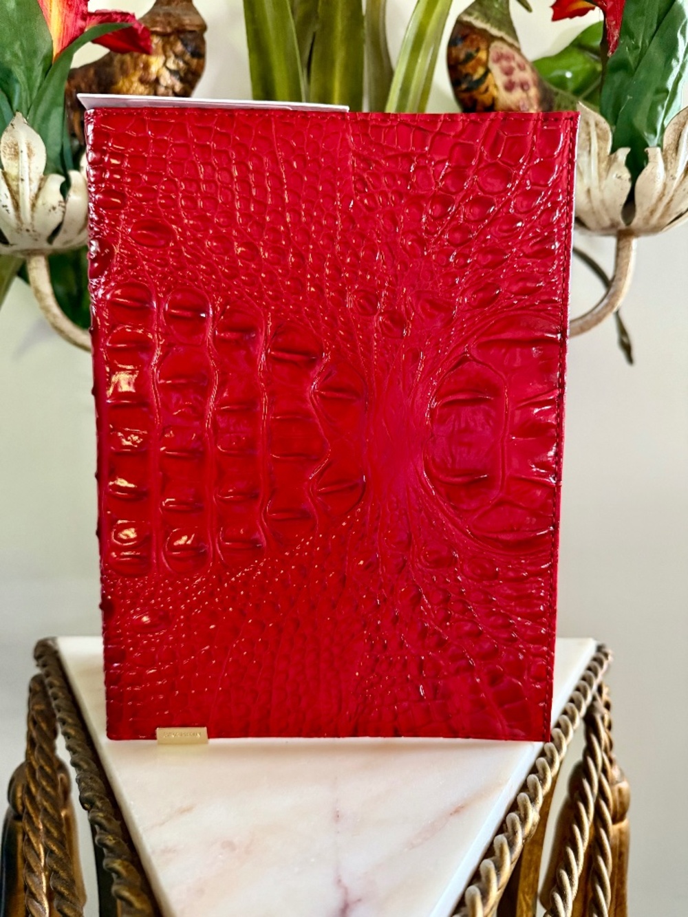 ❤️🇺🇸❤️ NWT Brahmin Carnation Red Leather Journal Notebook Agenda ❤️🇺🇸❤️